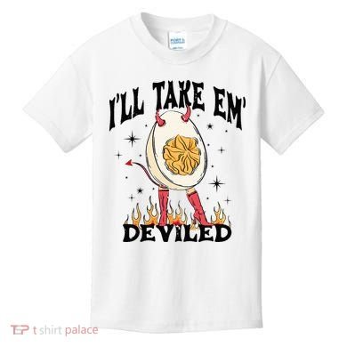 Groovy Ill Take Em Deviled Thanksgiving Funny Egg Kids T-Shirt
