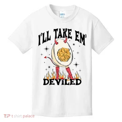 Groovy Ill Take Em Deviled Thanksgiving Funny Egg Kids T-Shirt