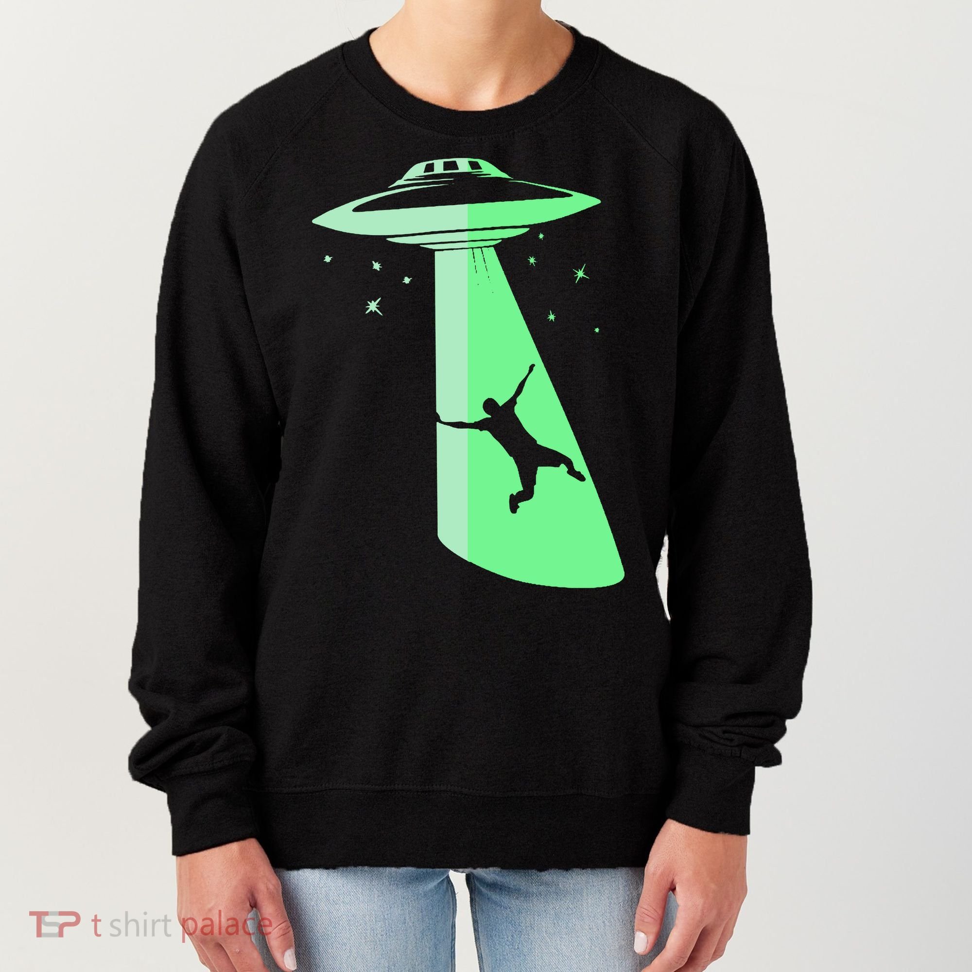 Glow In The Dark Ufo Abduction Night Sci Fi Alien Space Gift Birthday Science Women's Sweatshirt