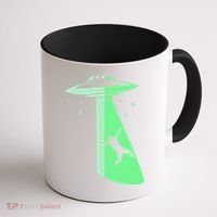 Glow In The Dark Ufo Abduction Night Sci Fi Alien Space Gift Birthday Science Coffee Mug thumb 1