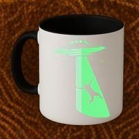 Glow In The Dark Ufo Abduction Night Sci Fi Alien Space Gift Birthday Science Coffee Mug thumb 2