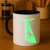 Glow In The Dark Ufo Abduction Night Sci Fi Alien Space Gift Birthday Science Coffee Mug thumb 4