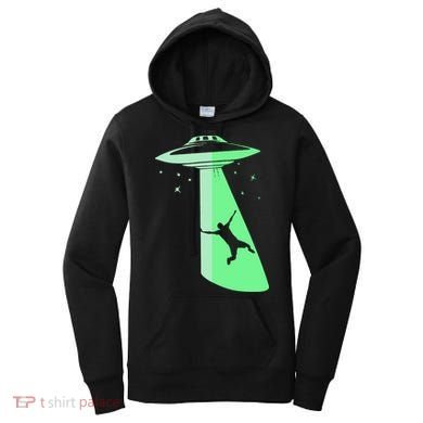 Glow In The Dark Ufo Abduction Night Sci Fi Alien Space Gift Birthday Science Women's Hoodie