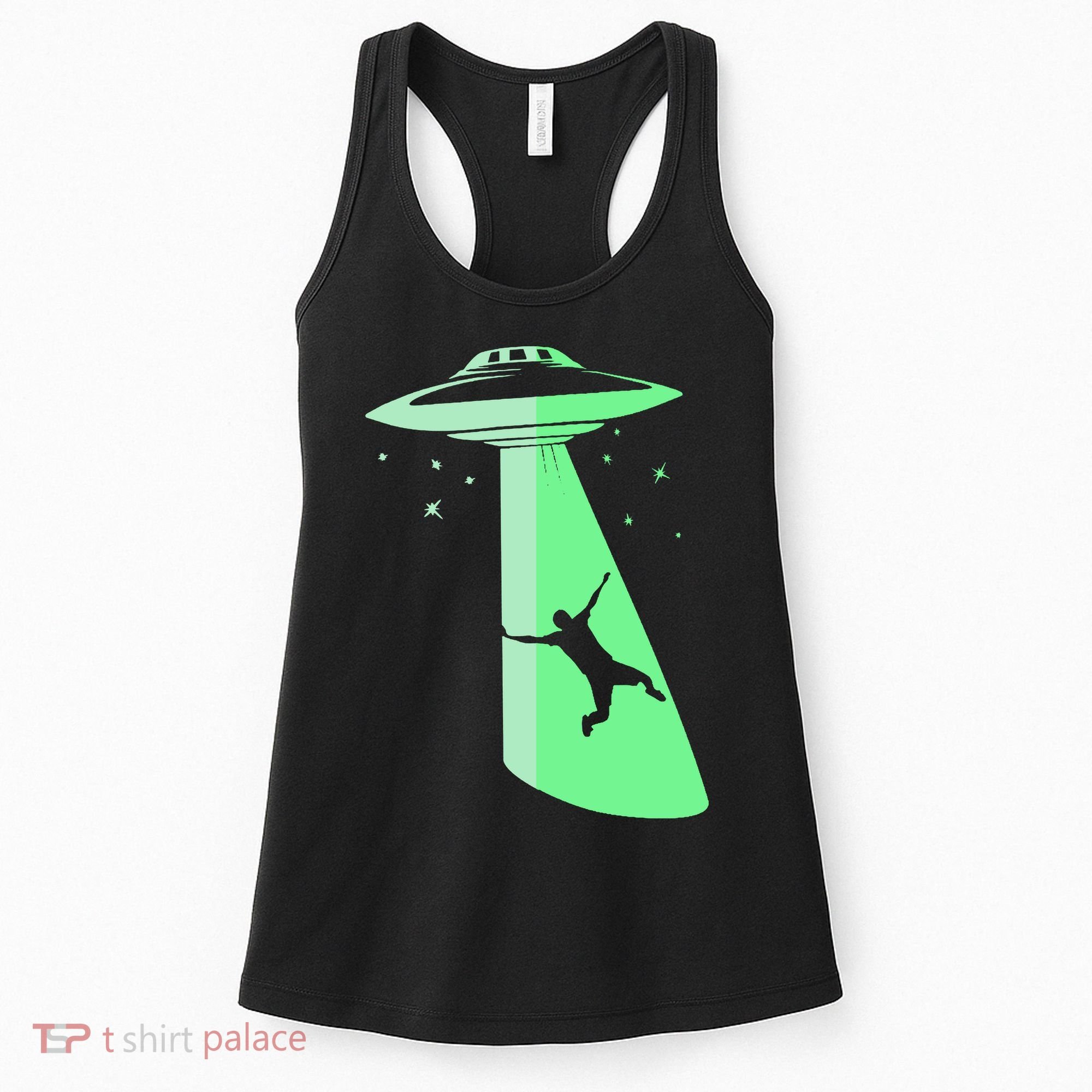 Glow In The Dark Ufo Abduction Night Sci Fi Alien Space Gift Birthday Science Women's Tank Top