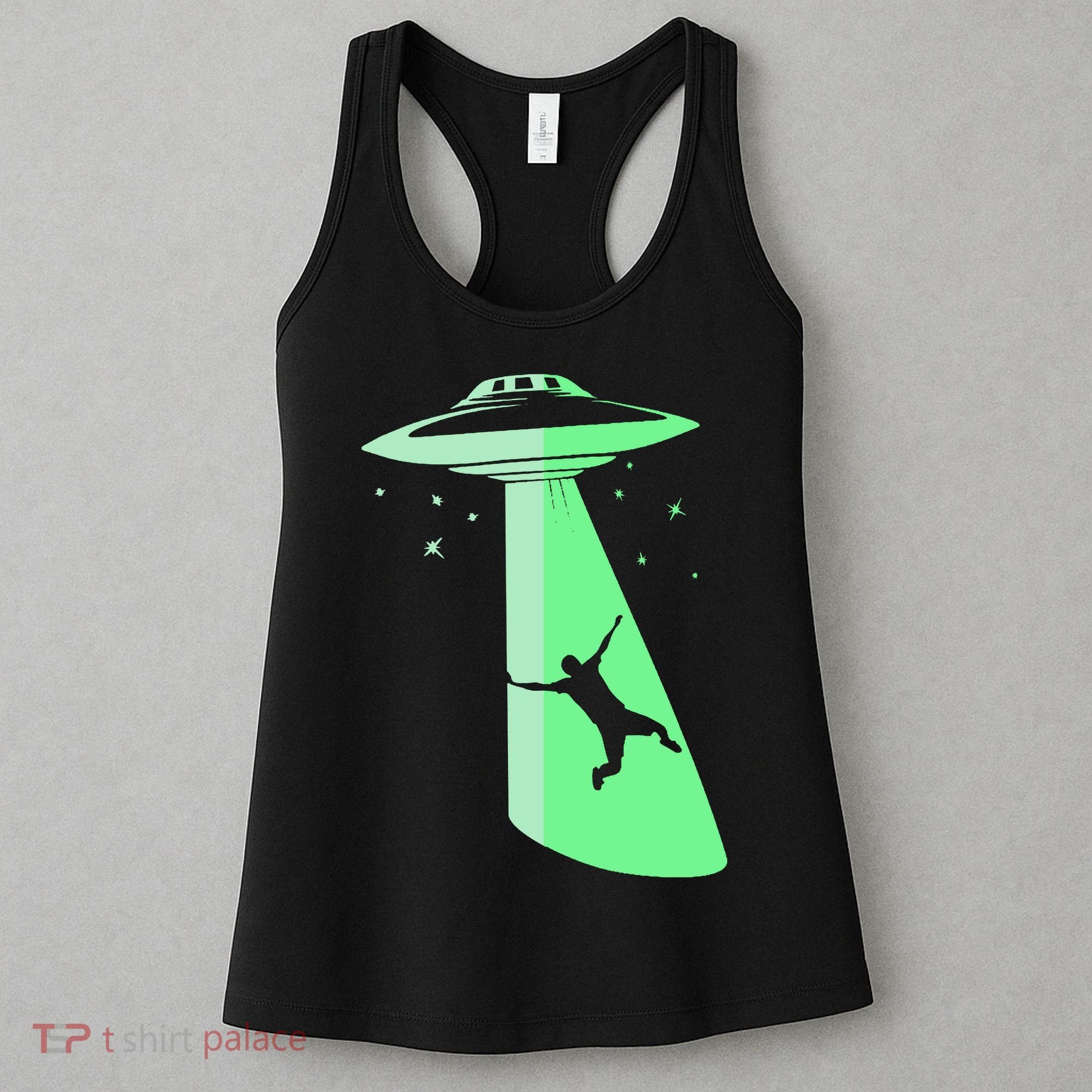 Glow In The Dark Ufo Abduction Night Sci Fi Alien Space Gift Birthday Science Women's Tank Top