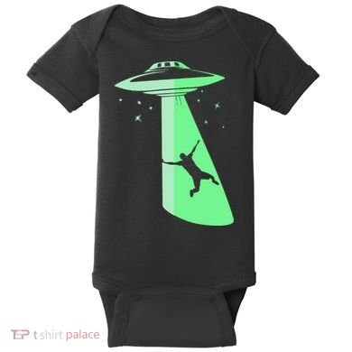 Glow In The Dark Ufo Abduction Night Sci Fi Alien Space Gift Birthday Science Baby Bodysuit