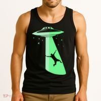 Glow In The Dark Ufo Abduction Night Sci Fi Alien Space Gift Birthday Science Tank Top thumb 3