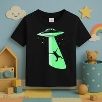 Glow In The Dark Ufo Abduction Night Sci Fi Alien Space Gift Birthday Science Toddler T-Shirt thumb 3