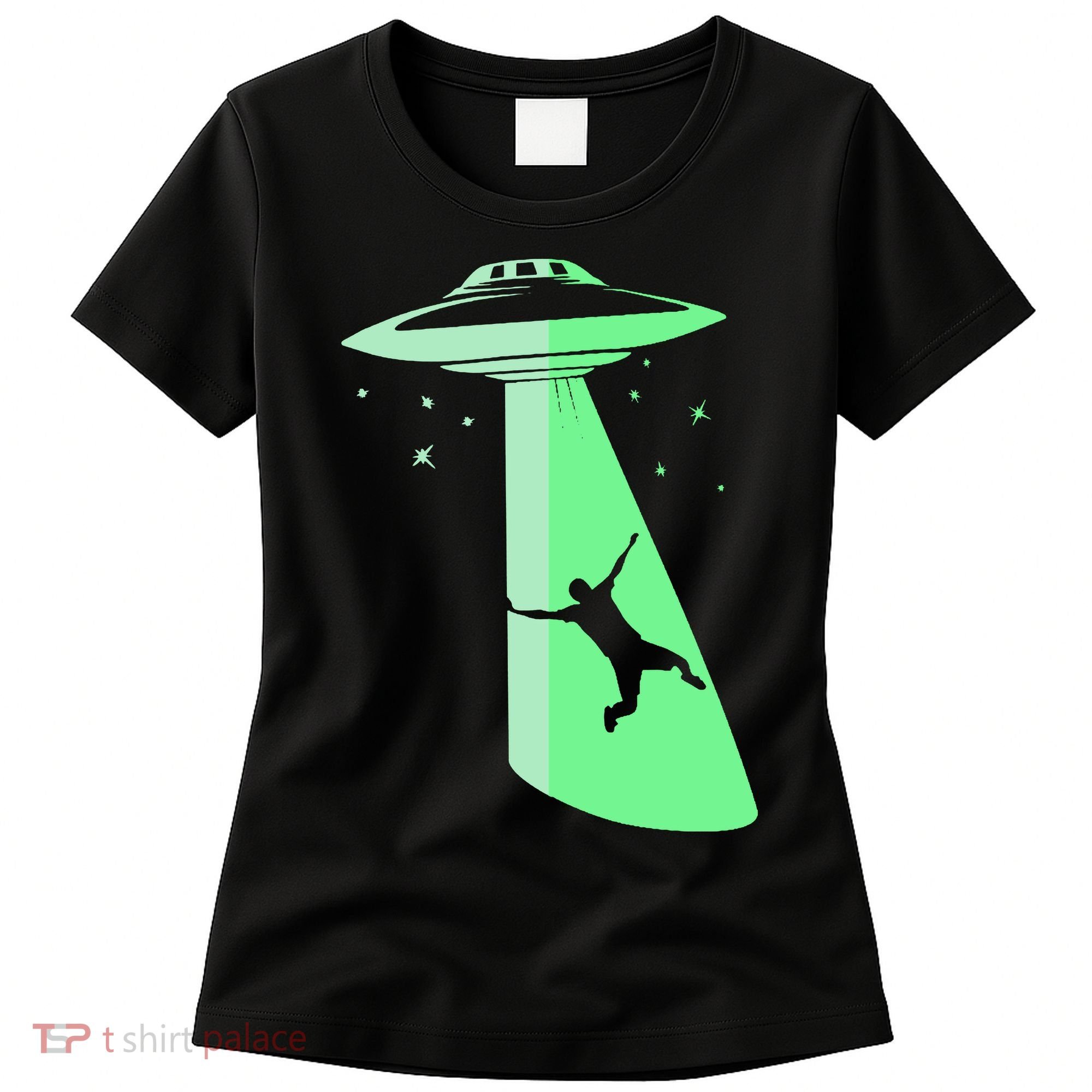 Glow In The Dark Ufo Abduction Night Sci Fi Alien Space Gift Birthday Science Women's T-Shirt