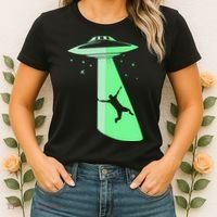 Glow In The Dark Ufo Abduction Night Sci Fi Alien Space Gift Birthday Science Women's T-Shirt thumb 2