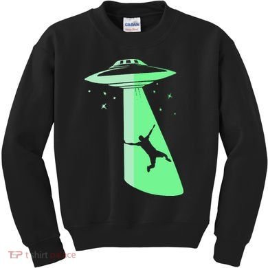 Glow In The Dark Ufo Abduction Night Sci Fi Alien Space Gift Birthday Science Kids Sweatshirt