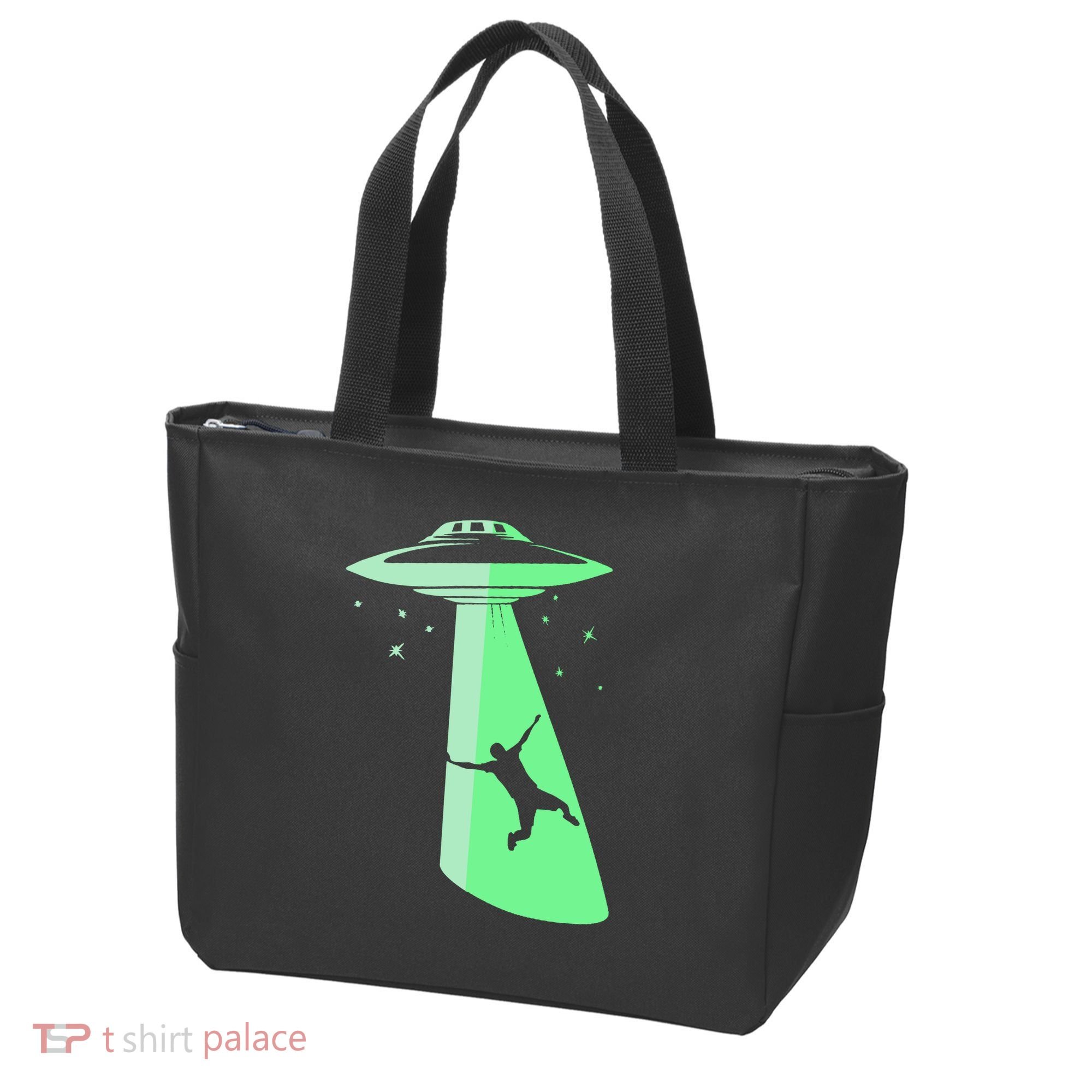 Glow In The Dark Ufo Abduction Night Sci Fi Alien Space Gift Birthday Science Tote Bag