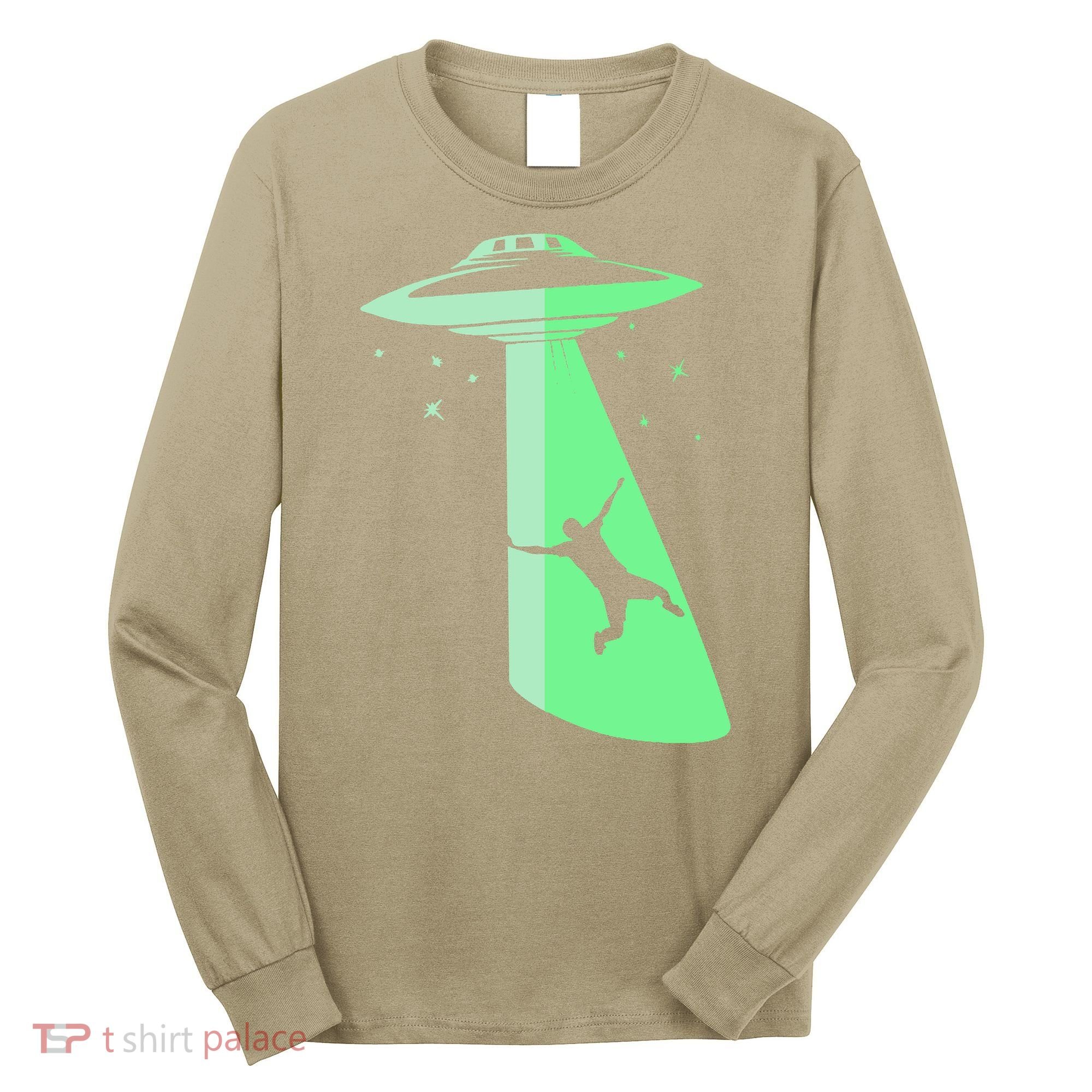 Glow In The Dark Ufo Abduction Night Sci Fi Alien Space Gift Birthday Science Long Sleeve Shirt