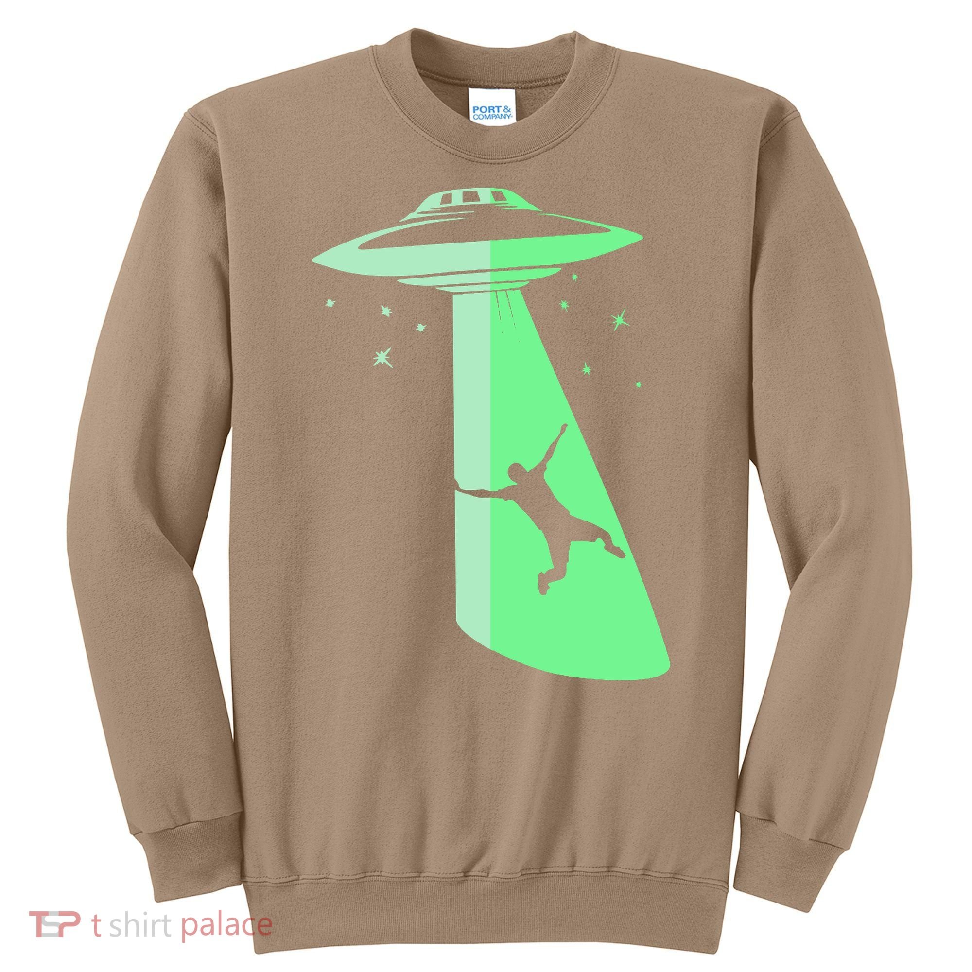 Glow In The Dark Ufo Abduction Night Sci Fi Alien Space Gift Birthday Science Sweatshirt