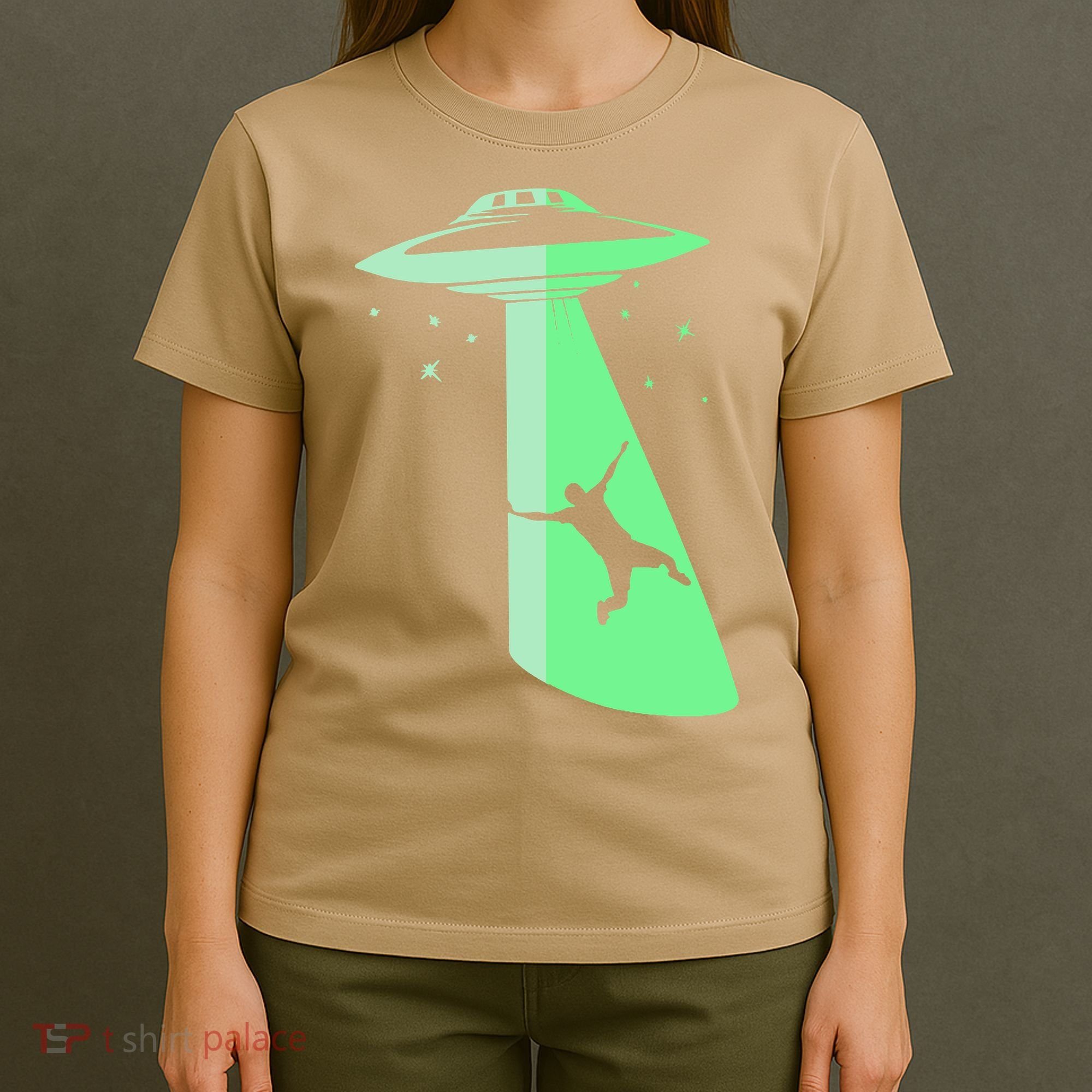 Glow In The Dark Ufo Abduction Night Sci Fi Alien Space Gift Birthday Science T-Shirt
