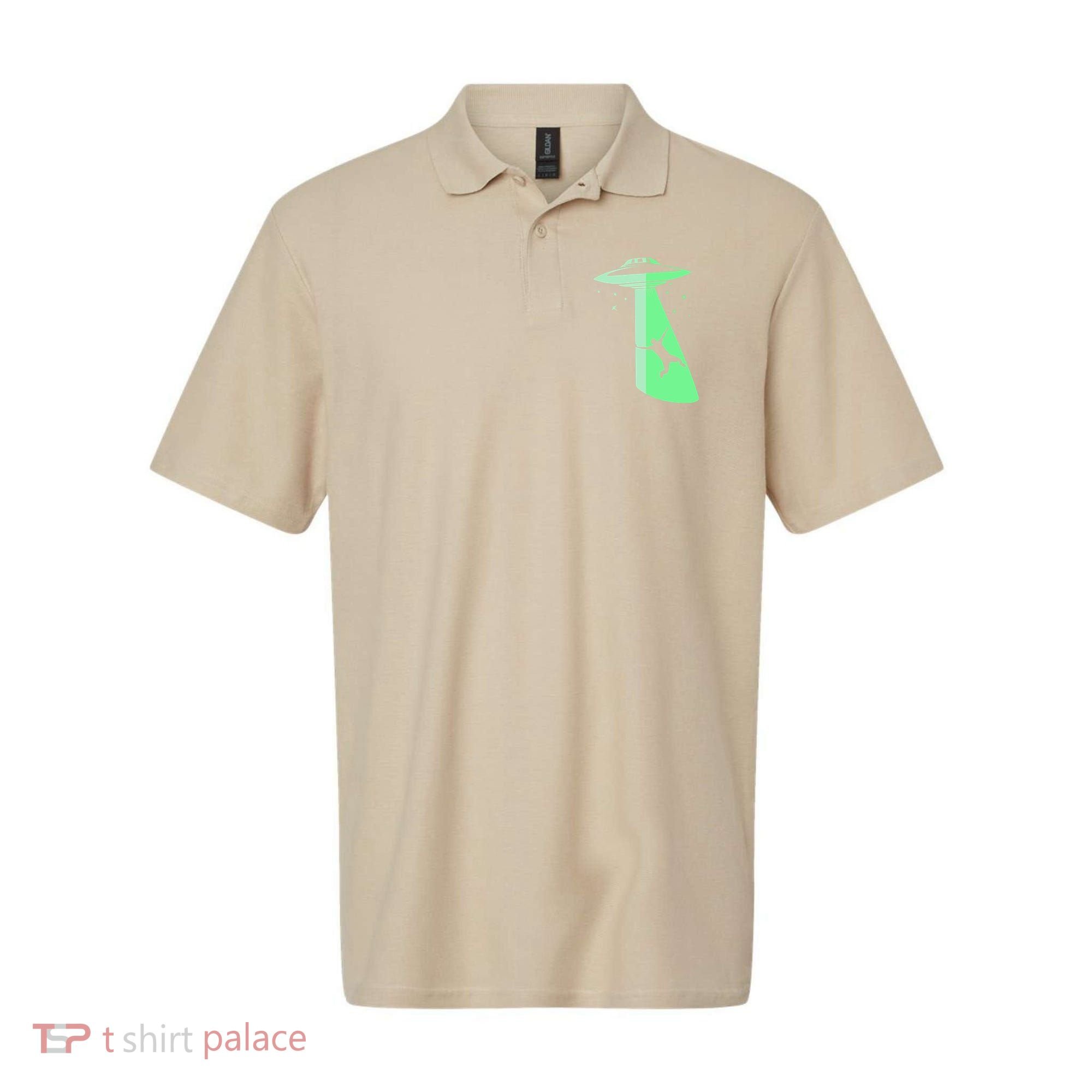 Glow In The Dark Ufo Abduction Night Sci Fi Alien Space Gift Birthday Science Polo