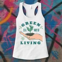 Green Is The Way Of Living Women's Tank Top thumb 3