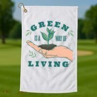 Green Is The Way Of Living Golf Towel thumb 1
