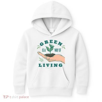 Green Is The Way Of Living Kids Hoodie