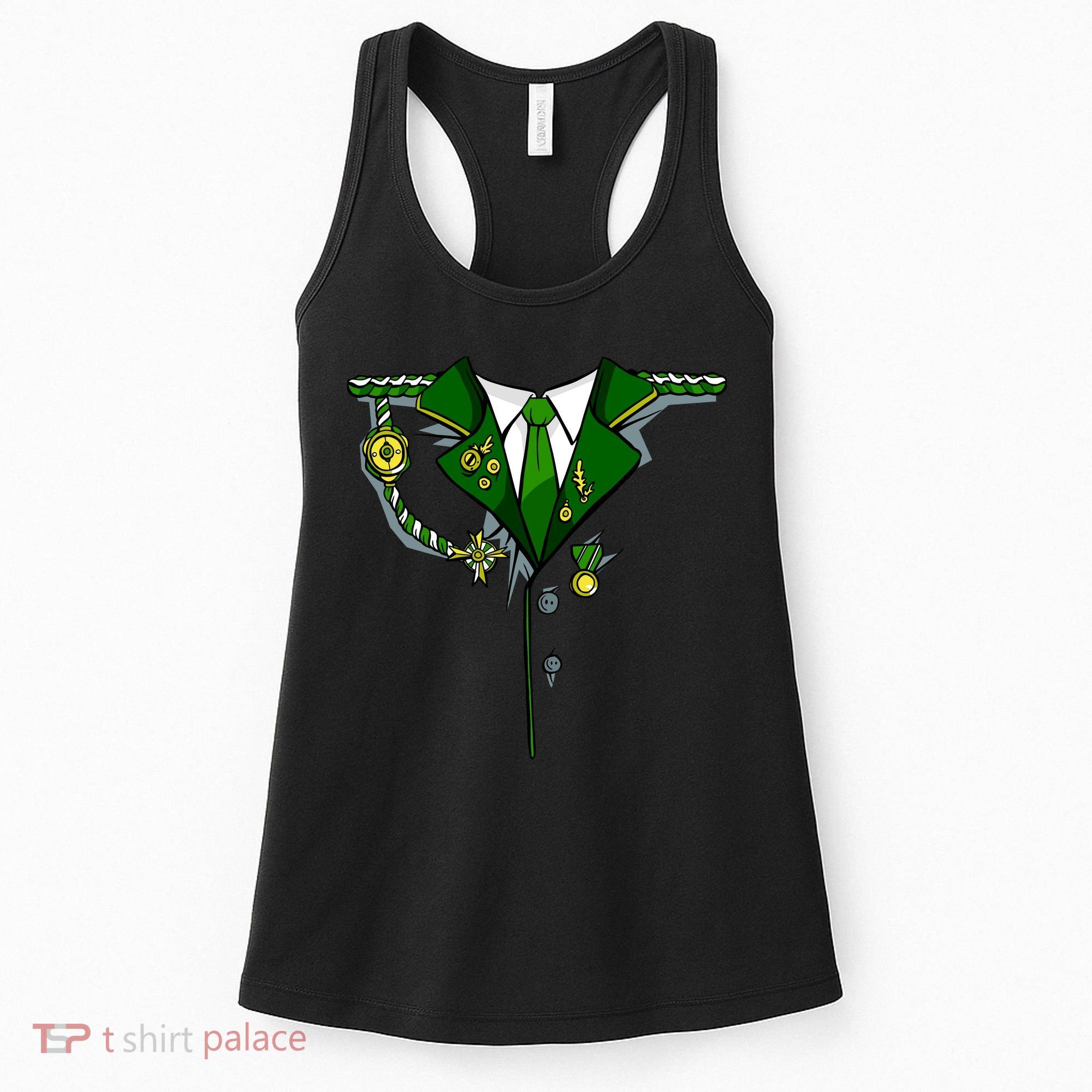Green Irish Tux St. Patrick's Day Costume Women's Tank Top