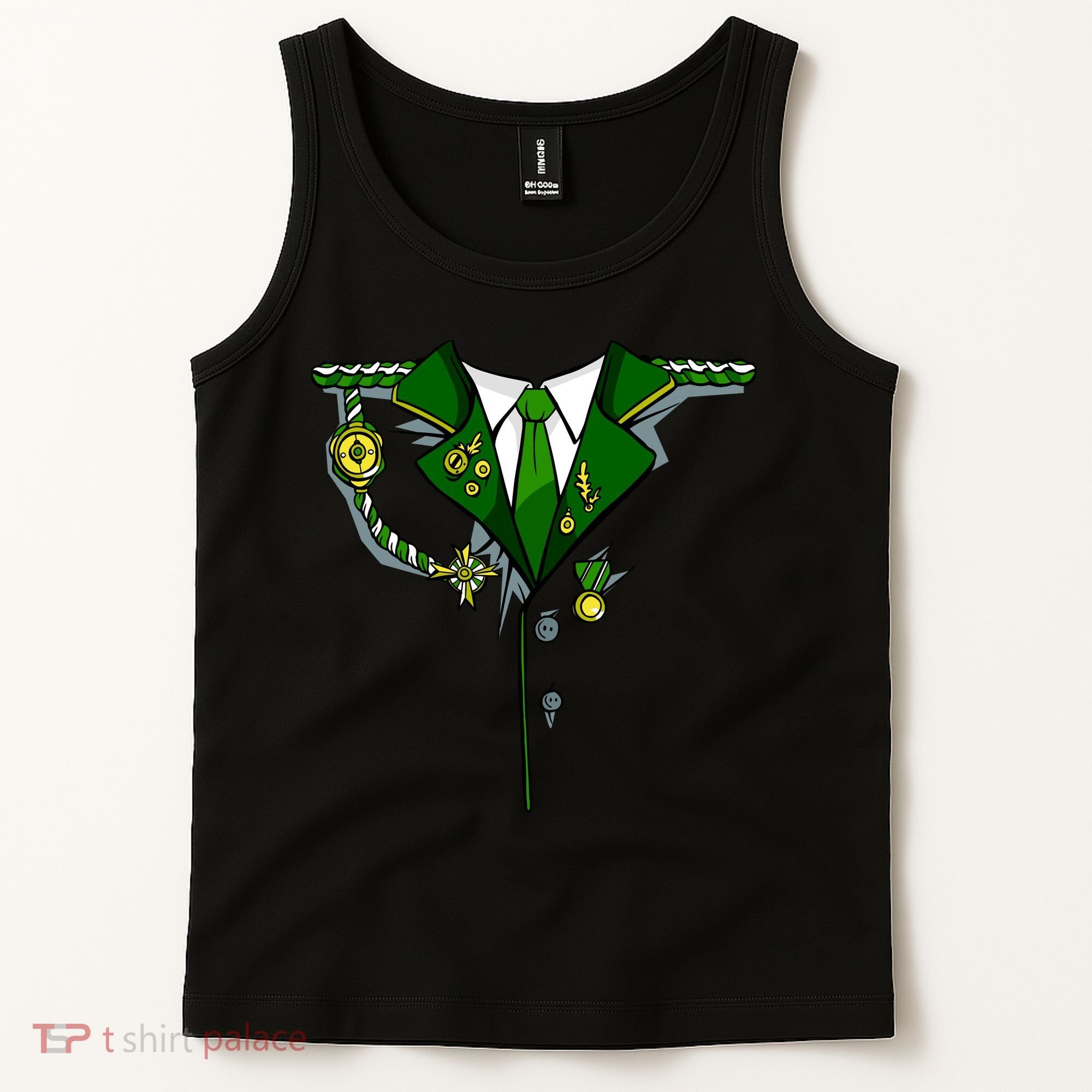 Green Irish Tux St. Patrick's Day Costume Tank Top