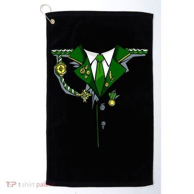 Green Irish Tux St. Patrick's Day Costume Golf Towel