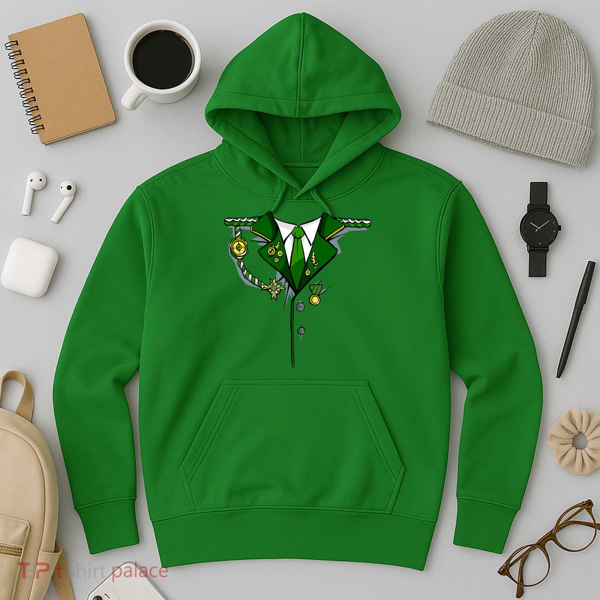Green Irish Tux St. Patrick's Day Costume Hoodie