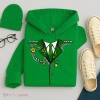 Green Irish Tux St. Patrick's Day Costume Hoodie thumb 4
