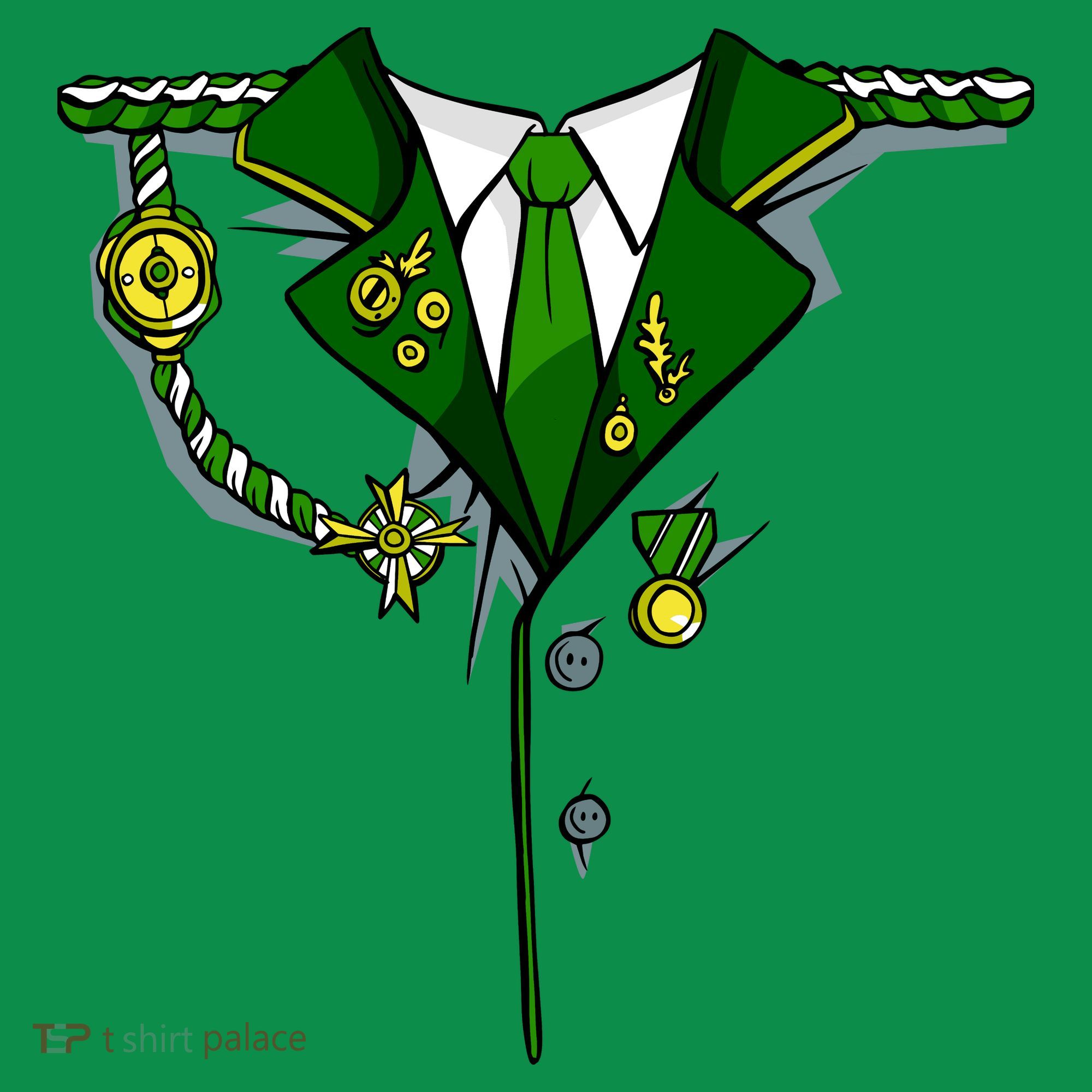 Green Irish Tux St. Patrick's Day Costume Long Sleeve Shirt