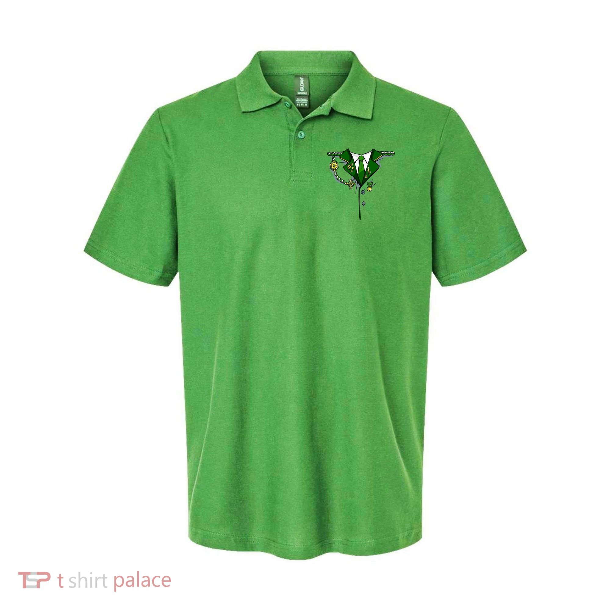 Green Irish Tux St. Patrick's Day Costume Polo