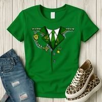 Green Irish Tux St. Patrick's Day Costume Women's T-Shirt thumb 3