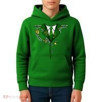 Green Irish Tux St. Patrick's Day Costume Kids Hoodie thumb 4