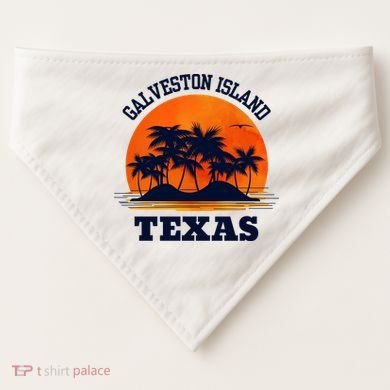 Galveston Island Texas USA-Made Doggie Bandana