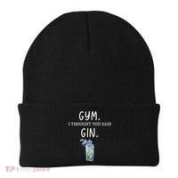 Gym I Thought You Said Gin Lover Funny Gift Beanie thumb 0