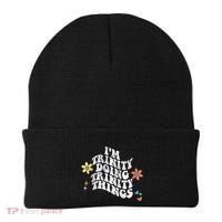 Groovy Im Trinity Doing Trinity Things Funny MotherS Day Beanie thumb 0