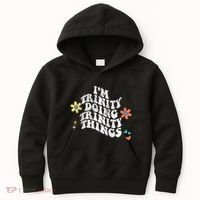 Groovy Im Trinity Doing Trinity Things Funny MotherS Day Kids Hoodie thumb 0