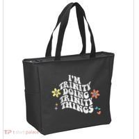 Groovy Im Trinity Doing Trinity Things Funny MotherS Day Tote Bag thumb 2