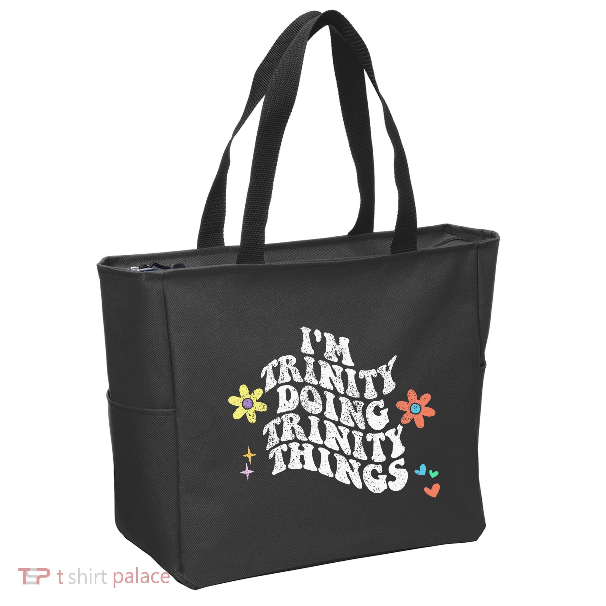 Groovy Im Trinity Doing Trinity Things Funny MotherS Day Tote Bag