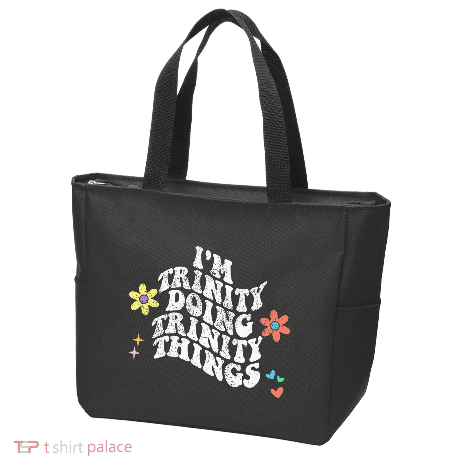 Groovy Im Trinity Doing Trinity Things Funny MotherS Day Tote Bag