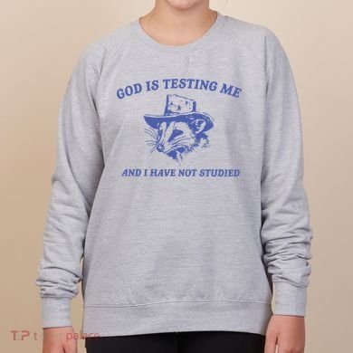 God Is Testing Me Possum Weird Opossum Women's Sweatshirt