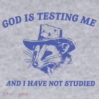 God Is Testing Me Possum Weird Opossum Women's Sweatshirt thumb 2