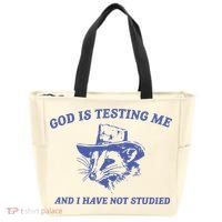 God Is Testing Me Possum Weird Opossum Tote Bag thumb 0