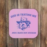 God Is Testing Me Possum Weird Opossum Coaster thumb 0