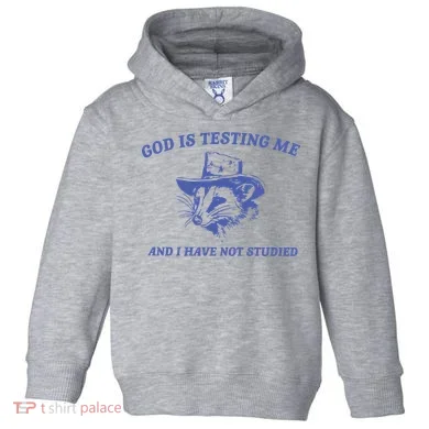 God Is Testing Me Possum Weird Opossum Toddler Hoodie