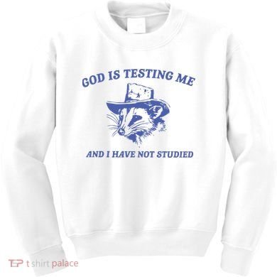 God Is Testing Me Possum Weird Opossum Kids Sweatshirt