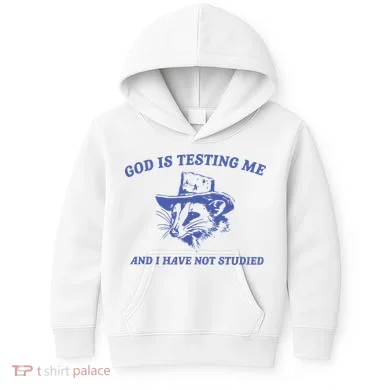 God Is Testing Me Possum Weird Opossum Kids Hoodie