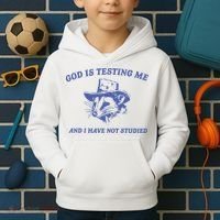 God Is Testing Me Possum Weird Opossum Kids Hoodie thumb 2