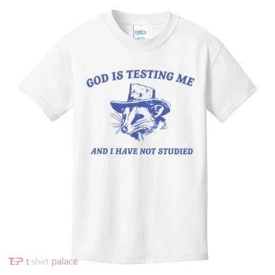 God Is Testing Me Possum Weird Opossum Kids T-Shirt