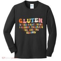 Gluten Is The First Thing I Cannot Tolerate Funny Sarcastic Kids Long Sleeve Shirt thumb 0