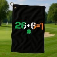 Green Irish Unity 26 + 6 = 1 St Paddys Day Ireland Golf Towel thumb 1